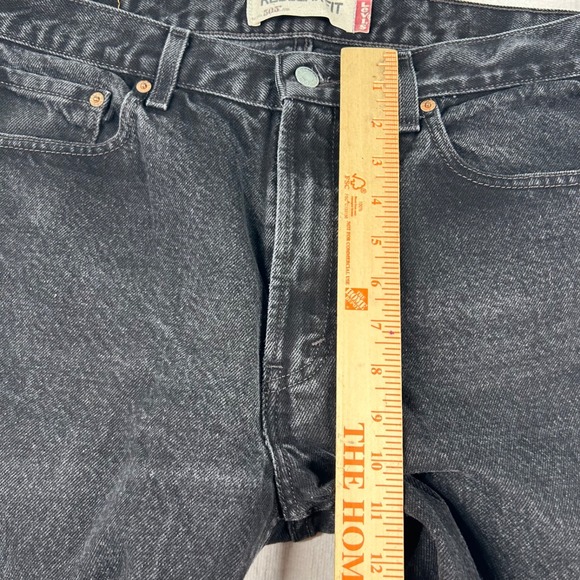 Vintage Levi's 505 Jeans Mens 34x32 Regular Fit Black Charcoal Y2K Denim Classic - Picture 10 of 11